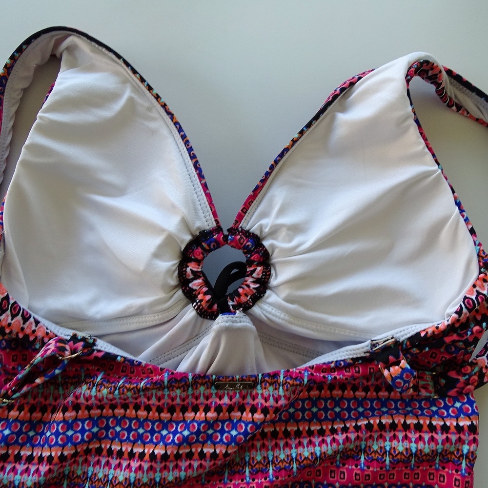 Anne Cole NWT Keyhole Stripe One Piece Swimsuit - Picture 4 of 4